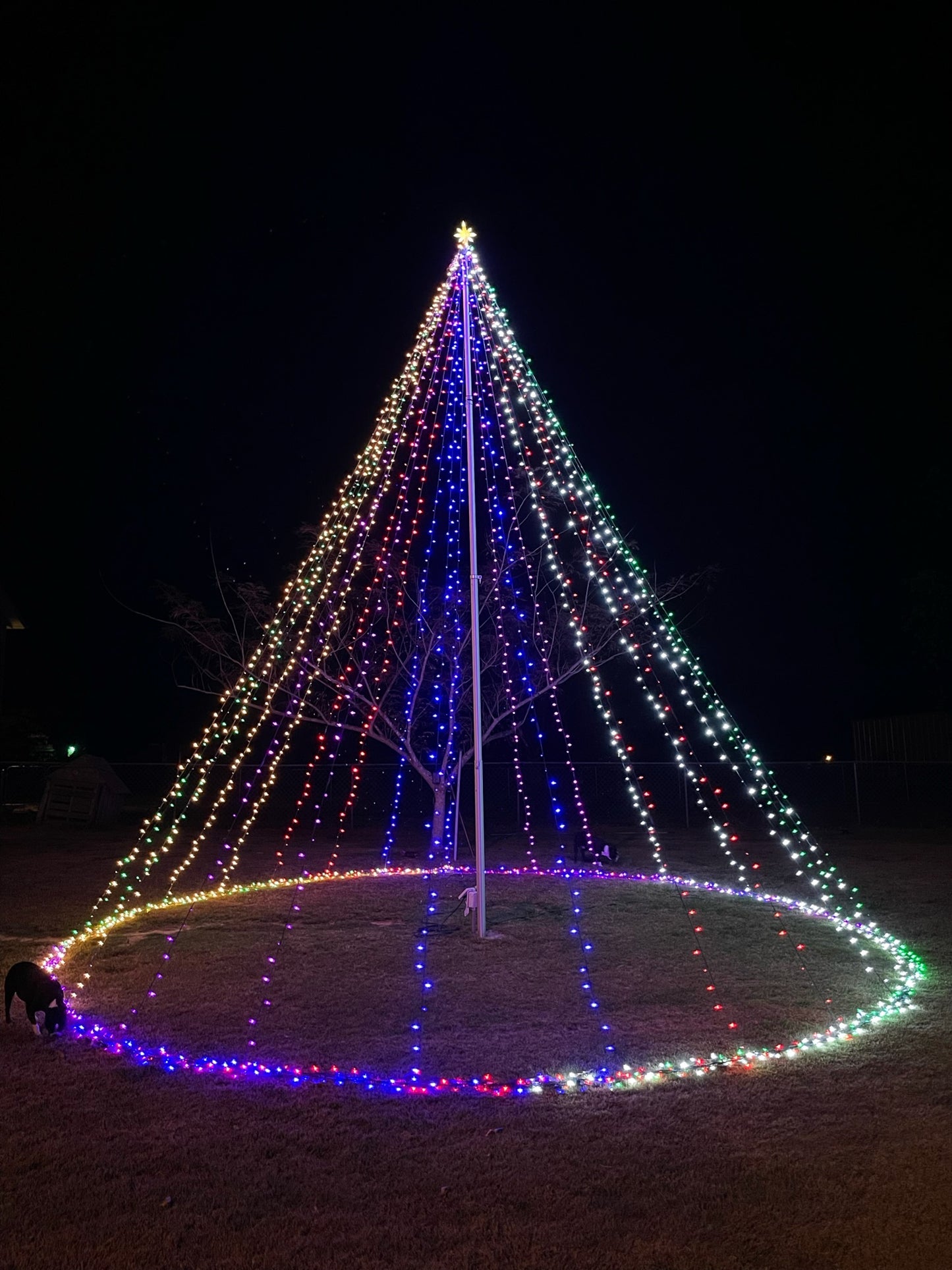 Flagpole Christmas tree topper