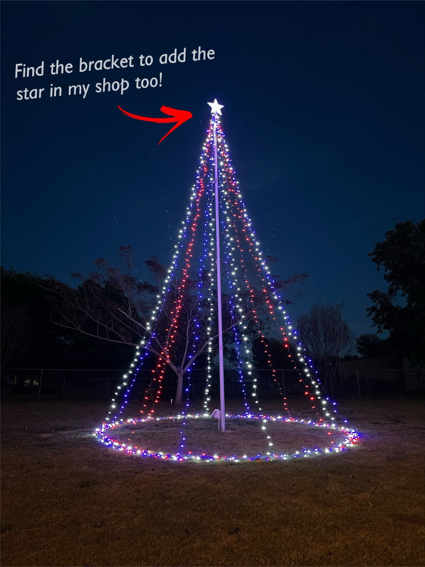 Flagpole christmas magic topper