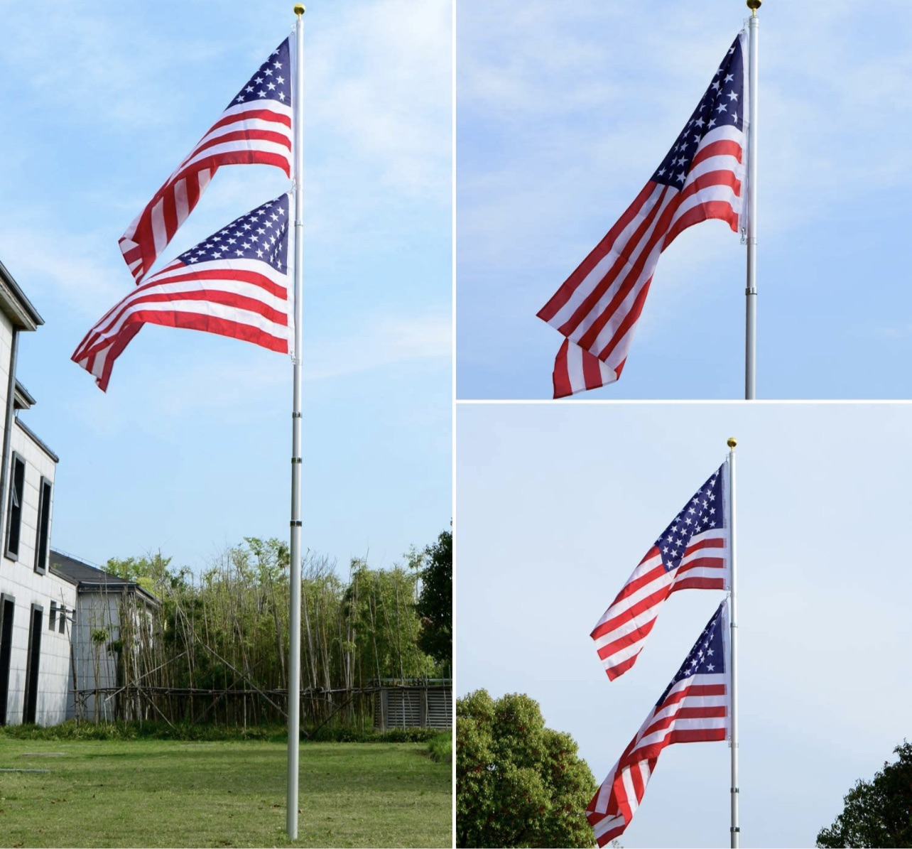 Telescopic flagpoles